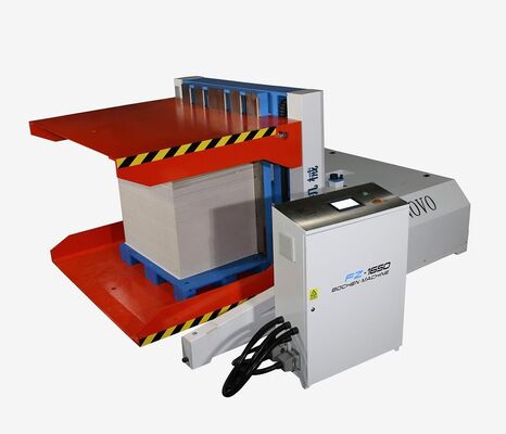 حداقل اندازه ورق 400X380 میلی متر لمینیتور کاغذ فلوت اتوماتیک پشتیبانی از حداکثر اندازه کاغذ 1500X1500 میلی متر یا 1700X1700 میلی متر و دستگاه لمینیتور